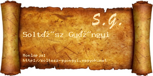 Soltész Gyöngyi névjegykártya